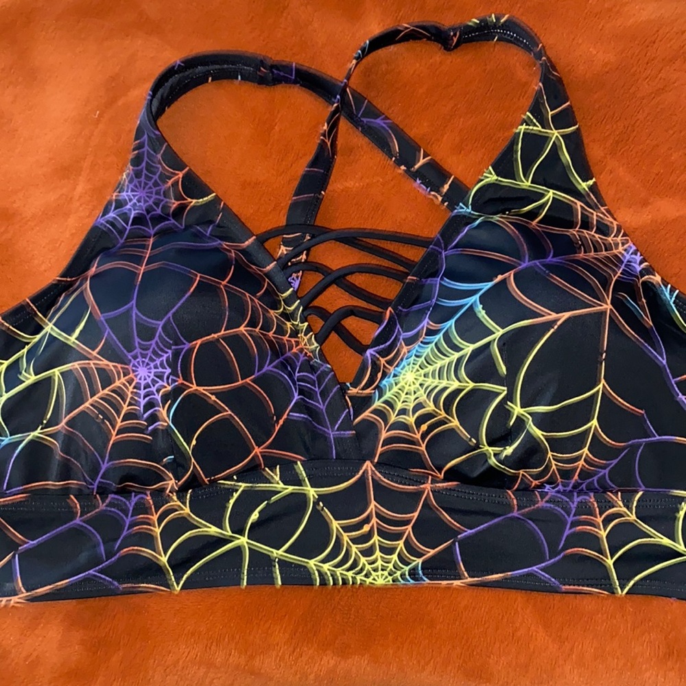 Rainbow web Bikini top spooky